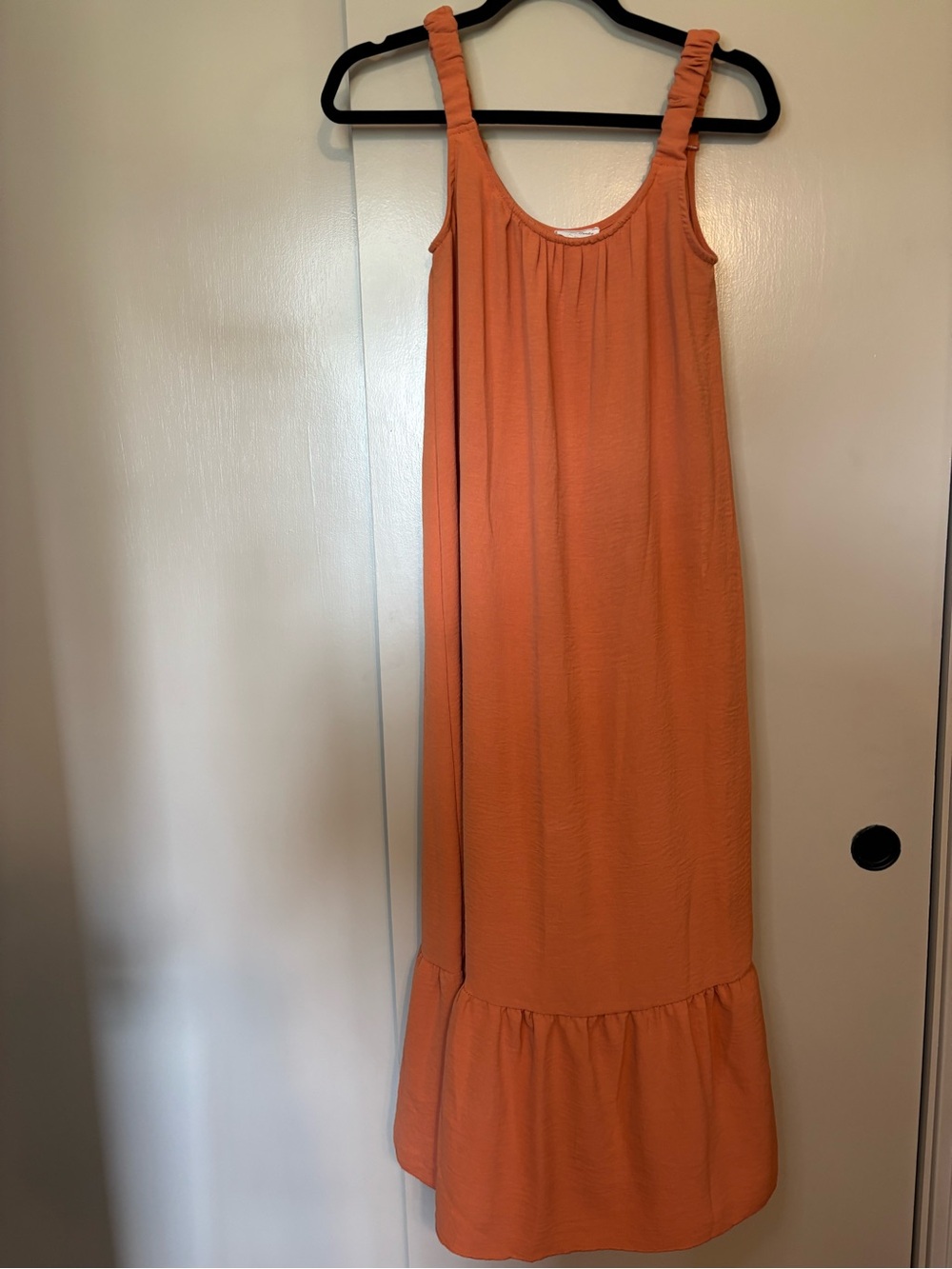 See You Monday Orange Sleeveless Dress with Ruffle Hem size M